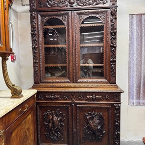 ⚜️Антикварный буфет- витрина в охотничьем стиле выполнен из массива дуба⚜️