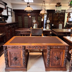 ⚜️Антикварный английский викторианский резной дубовый стол⚜️